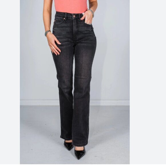 Judy Blue Black Boot Cut Flare Jeans 16w - Picture 1 of 9